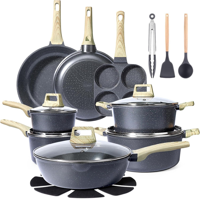 17pcs Pots and Pans Set Non Stick Fryingpan