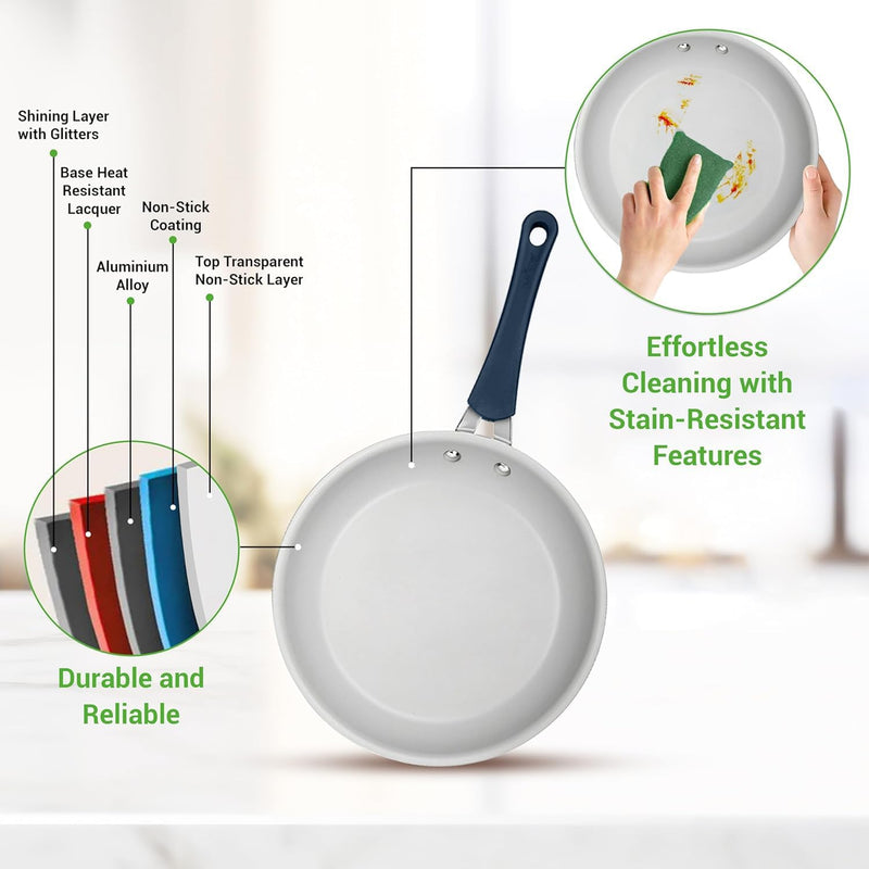 Pots and Pans Set Stackable Ceramic Non Stick