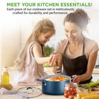 Pots and Pans Set Stackable Ceramic Non Stick