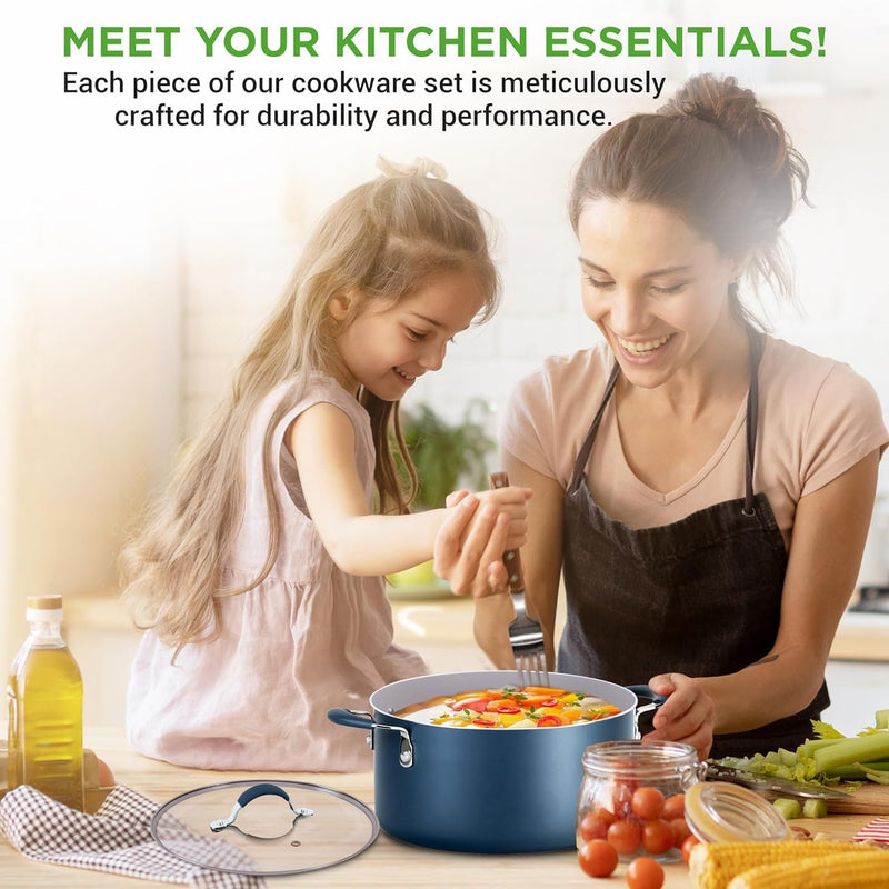 Pots and Pans Set Stackable Ceramic Non Stick
