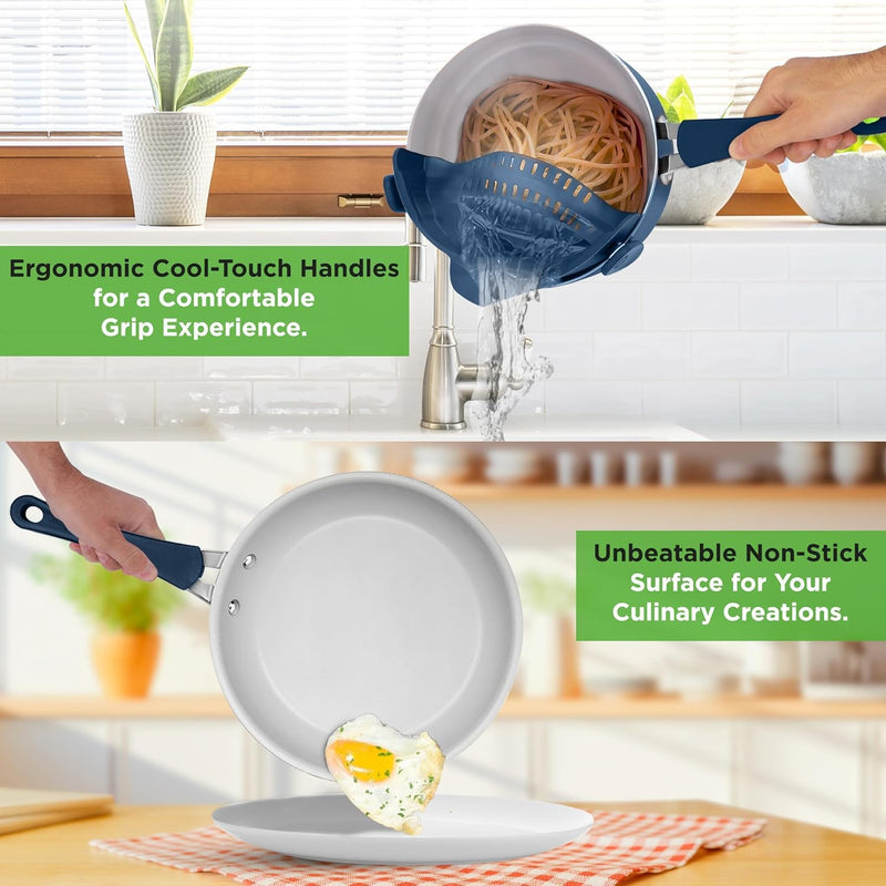 Pots and Pans Set Stackable Ceramic Non Stick