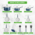 Pots and Pans Set Stackable Ceramic Non Stick