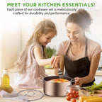 Pots and Pans Set Stackable Ceramic Non Stick