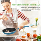 Pots and Pans Set Stackable Ceramic Non Stick
