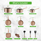 Pots and Pans Set Stackable Ceramic Non Stick