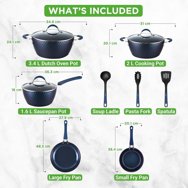 Pots and Pans Set Stackable Ceramic Non Stick