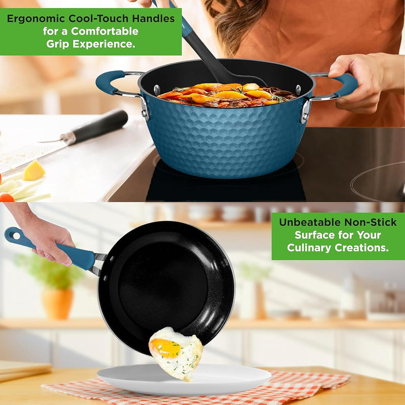 Pots and Pans Set Stackable Ceramic Non Stick