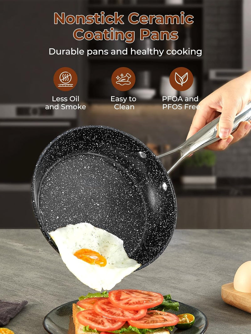 Nonstick Pots and Pans Set with Lids