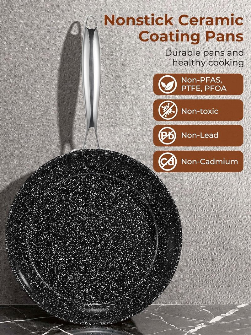 Nonstick Pots and Pans Set with Lids