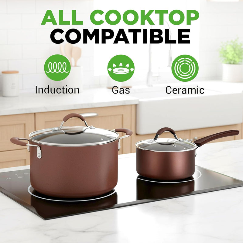 Pots and Pans Set with Lids (20 Piece)