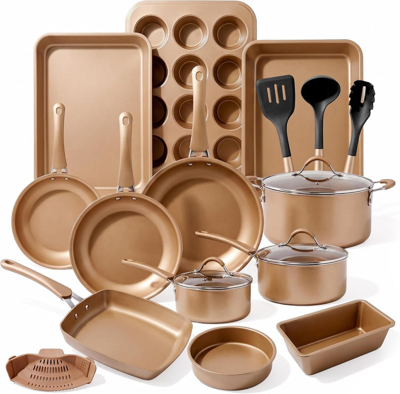 Pots and Pans Set with Lids (20 Piece)