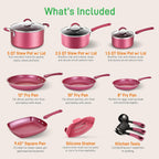 Pots and Pans Set with Lids Non-Stick (20 Piece)