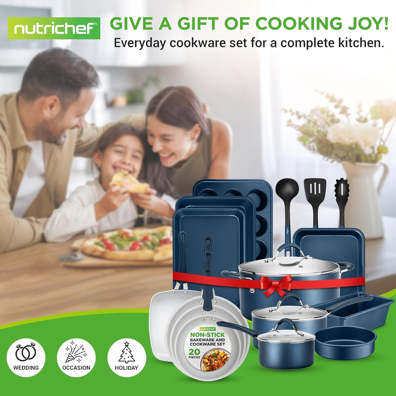 Pots and Pans Set with Lids (20 Piece)