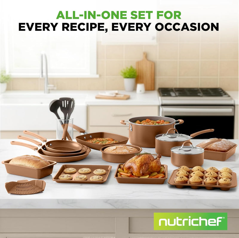 Pots and Pans Set with Lids (20 Piece)
