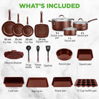 Pots and Pans Set with Lids (20 Piece)
