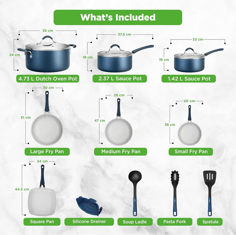 Pots and Pans Set with Lids (20 Piece)