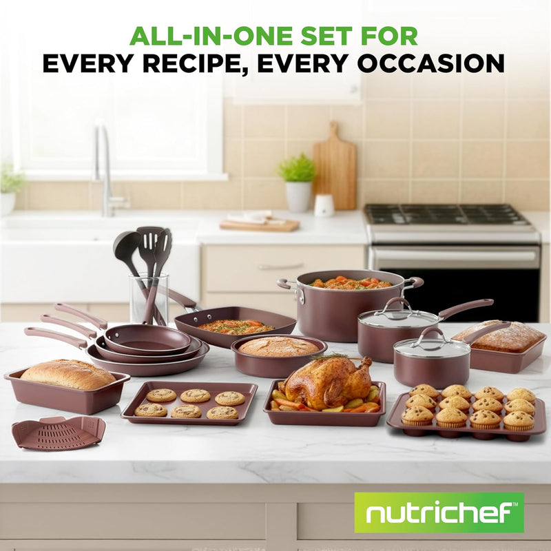 Pots and Pans Set with Lids (20 Piece)