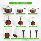 Pots and Pans Set with Lids Non-Stick (20 Piece)