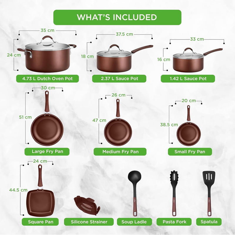 Pots and Pans Set with Lids (20 Piece)