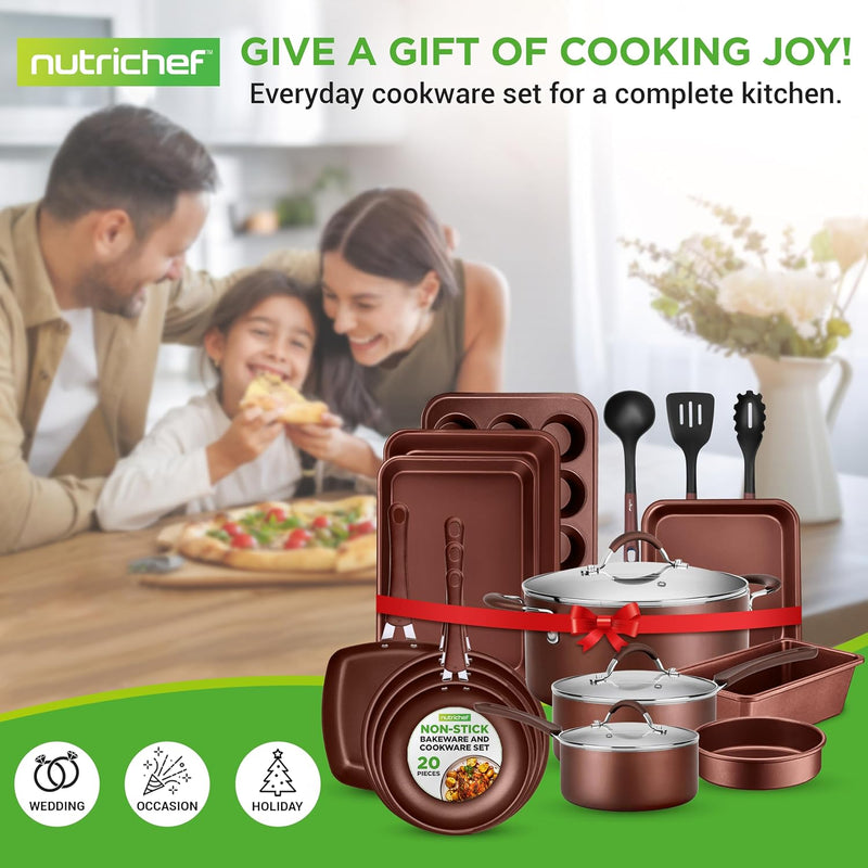 Pots and Pans Set with Lids (20 Piece)