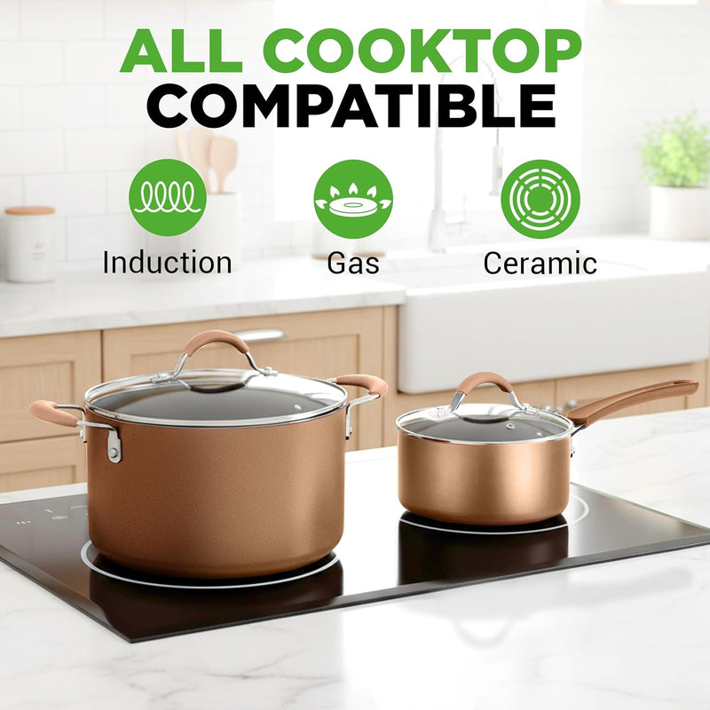 Pots and Pans Set with Lids (20 Piece)