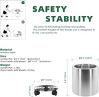 Pots for Plants Stainless Steel Round Rim