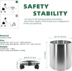 Pots for Plants Stainless Steel Round Rim
