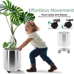 Pots for Plants Stainless Steel Round Rim