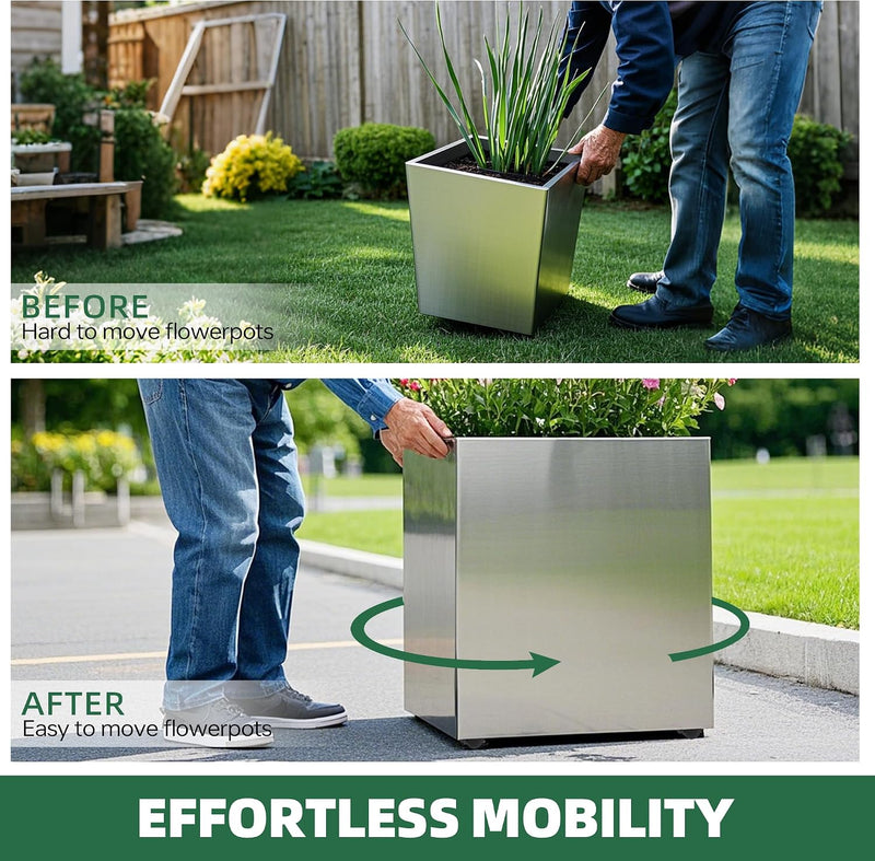 Pots for Plants Stainless Steel Round Rim