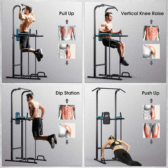Power Tower Adjustable Dip Station Pull Up Bar
