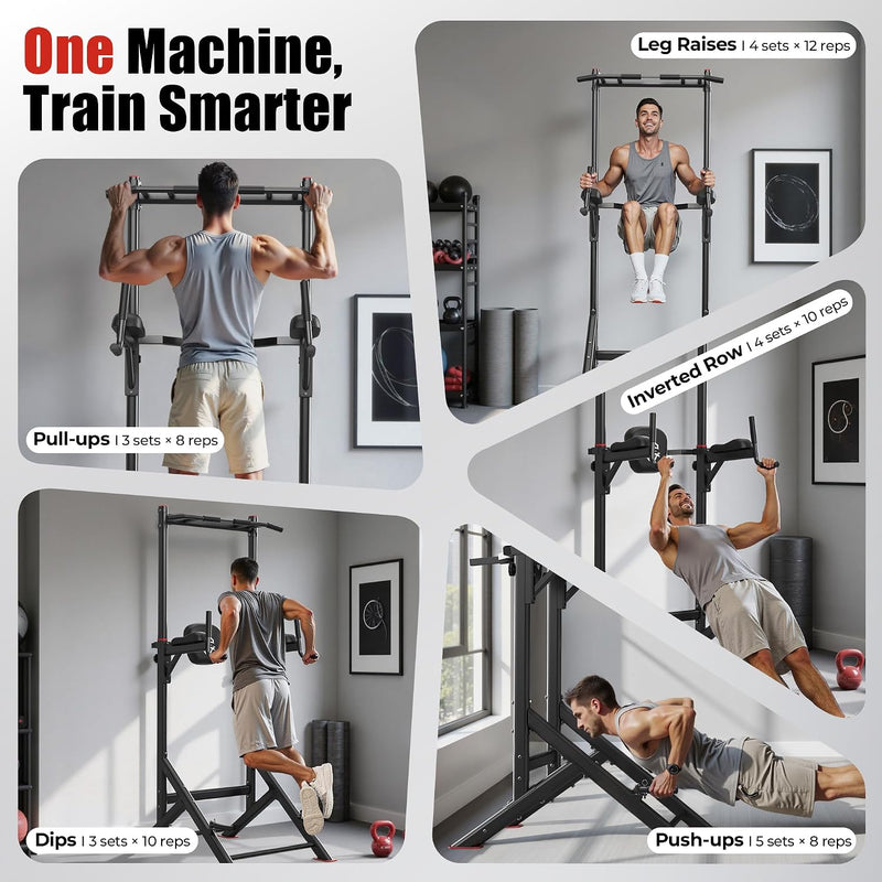 Power Tower Dip Station Free Standing Pull Up
