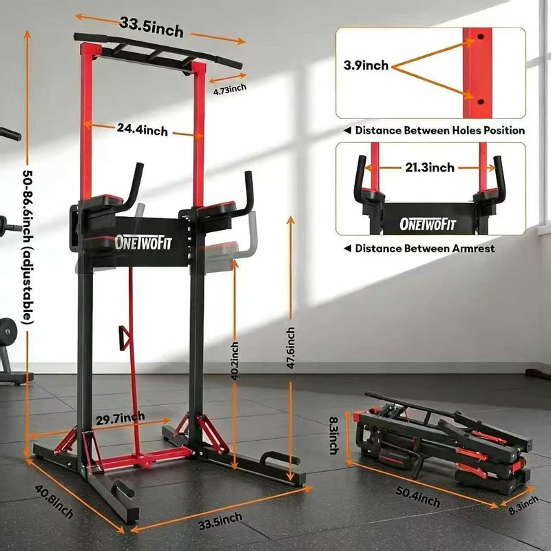 Power Tower Foldable Pull Up Bar Station Dip