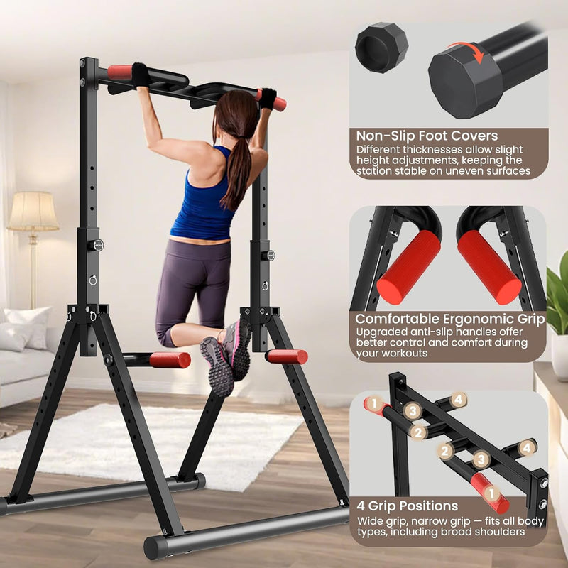 Power Tower Pull Up Dip Station Foldable Bar