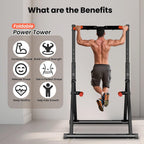 Power Tower Pull Up Dip Station Foldable Bar