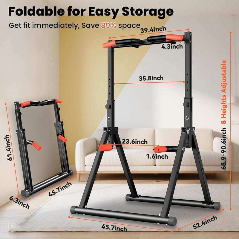 Power Tower Pull Up Dip Station Foldable Bar