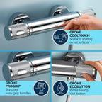 Precision Feel Exposed Thermostat Shower Set Chrome