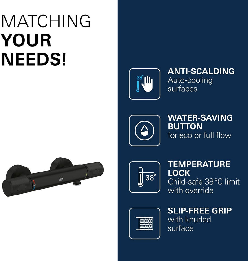 Precision Feel Wall Mounted Exposed Thermostatic Cooltouch