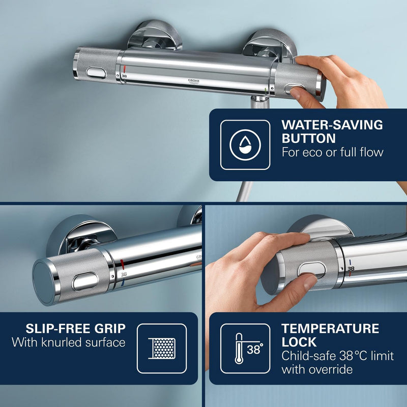 Precision Feel Wall Mounted Exposed Thermostatic Cooltouch