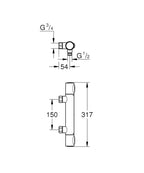 Precision Flow Exposed Thermostatic Shower Mixer Bar Valve