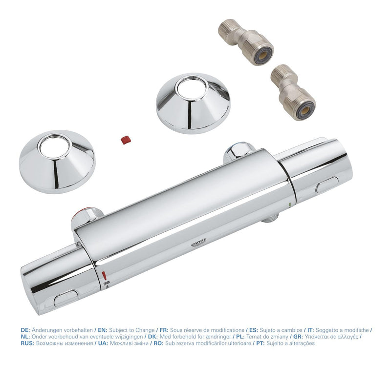 Precision Flow Exposed Thermostatic Shower Mixer Bar Valve