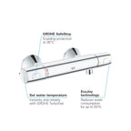 Precision Flow Exposed Thermostatic Shower Mixer Bar Valve