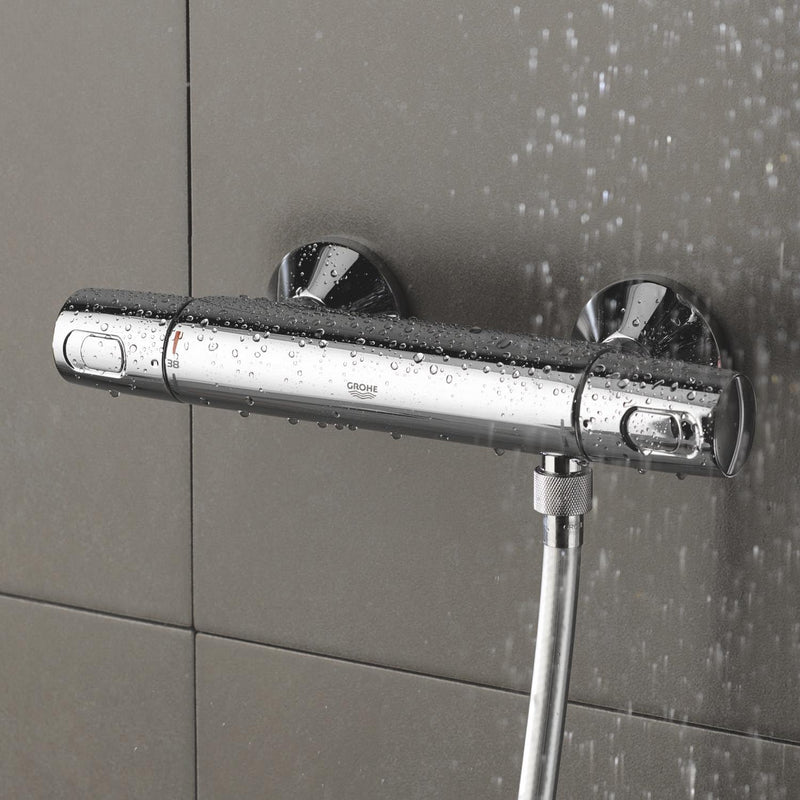 Precision Flow Exposed Thermostatic Shower Mixer Bar Valve