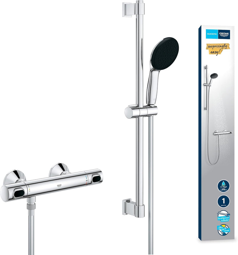 Precision Flow Exposed Thermostatic Shower Set Chrome