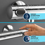 Precision Flow Exposed Thermostatic Shower Set Chrome