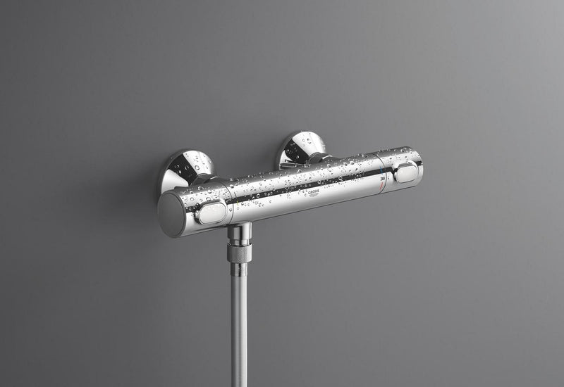 Precision Flow Wall Mounted Thermostatic Shower Mixer Chrome
