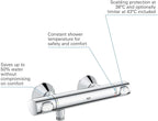 Precision Flow Wall Mounted Thermostatic Shower Mixer Chrome