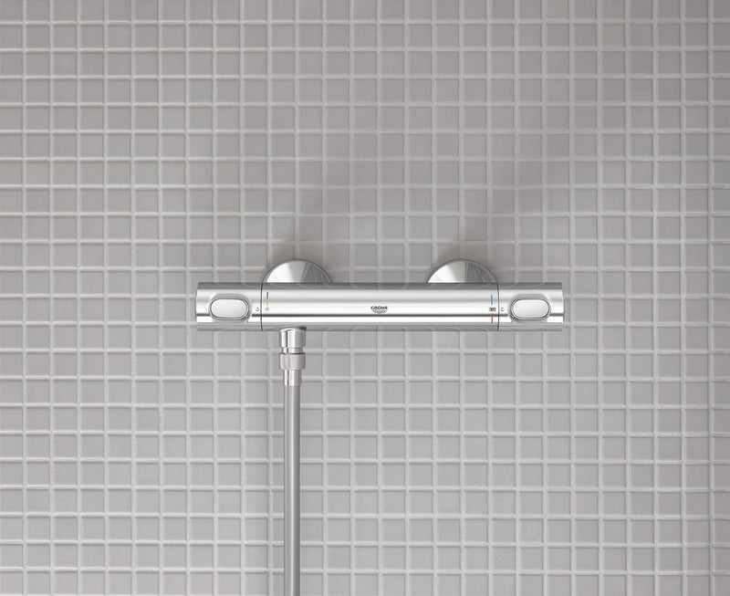 Precision Flow Wall Mounted Thermostatic Shower Mixer Chrome