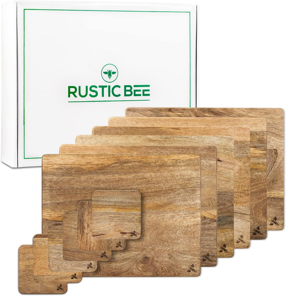 Premium Mango Wooden Placemats and Coaster Sets 6