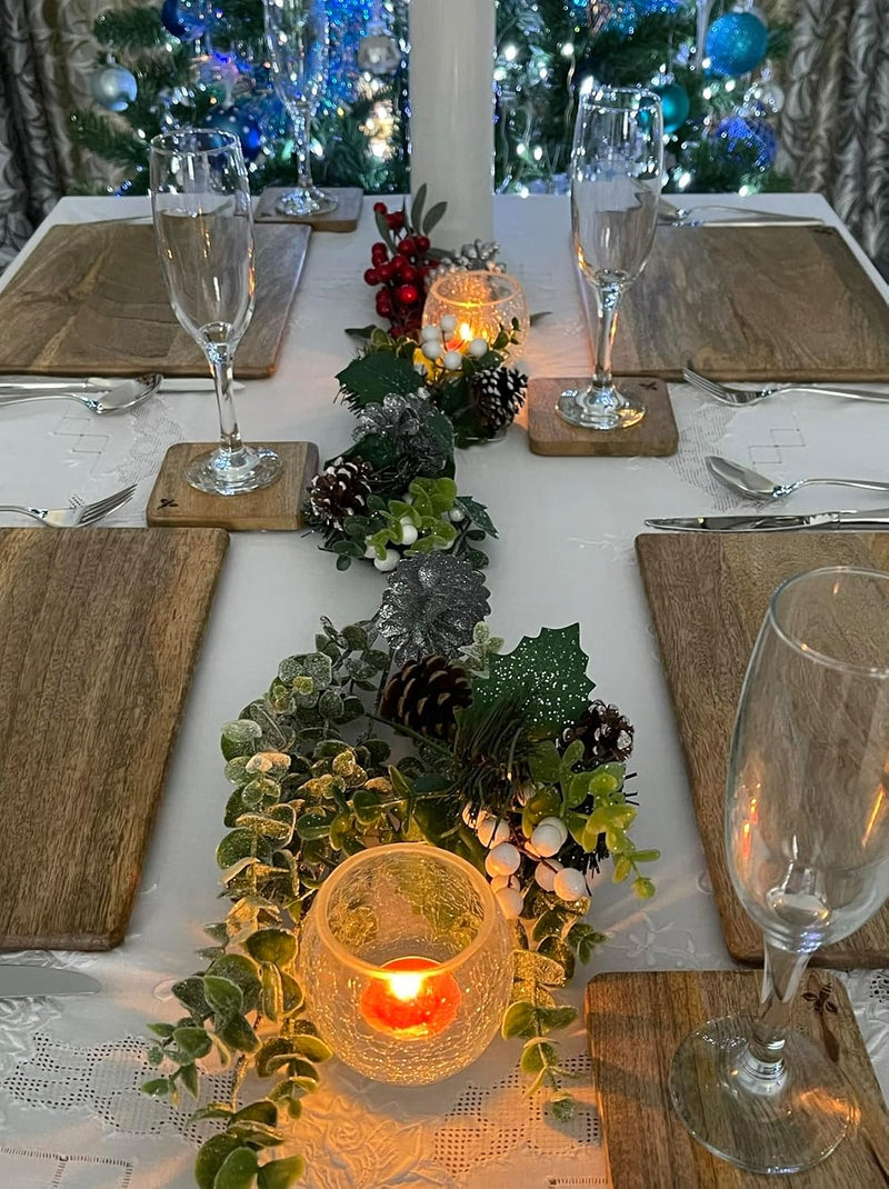 Premium Mango Wooden Placemats and Coaster Sets 6