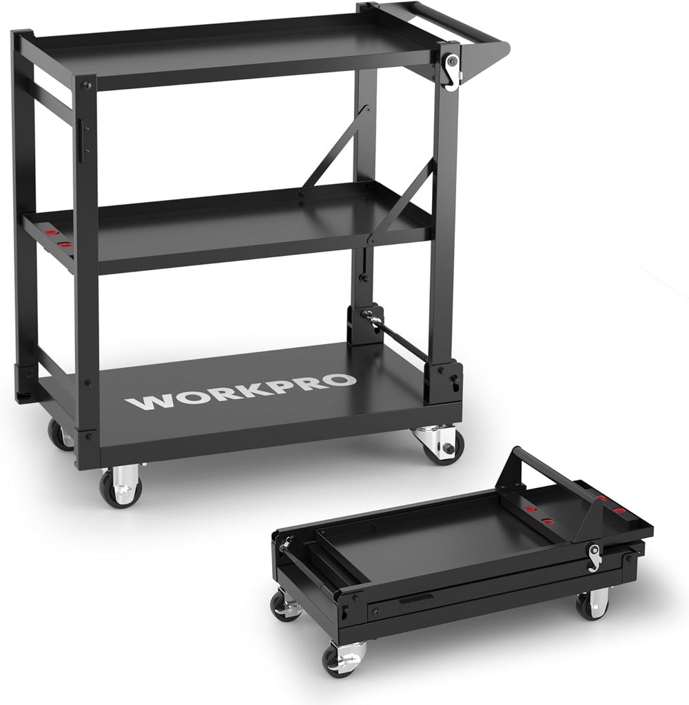 3-In-1 Folding Steel Service Cart 135KG Capacity